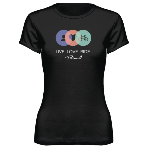 T SHIRT damski LIVE LOVE RIDE przód.png